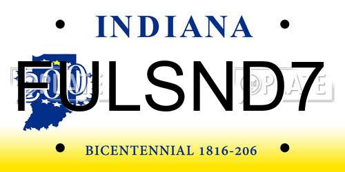 FULSND7 Indiana License Plate