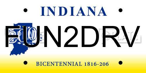 FUN2DRV Indiana License Plate