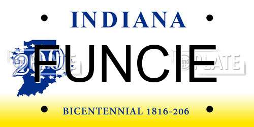 FUNCIE Indiana License Plate