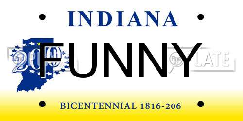 FUNNY Indiana License Plate