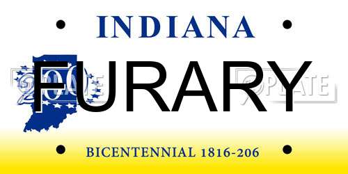 FURARY Indiana License Plate