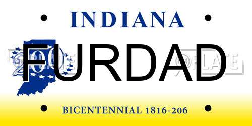 FURDAD Indiana License Plate