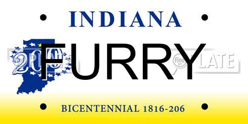 FURRY Indiana License Plate
