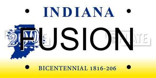 FUSION Indiana License Plate