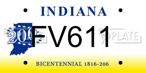 FV611 Indiana License Plate