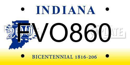 FVO860 Indiana License Plate