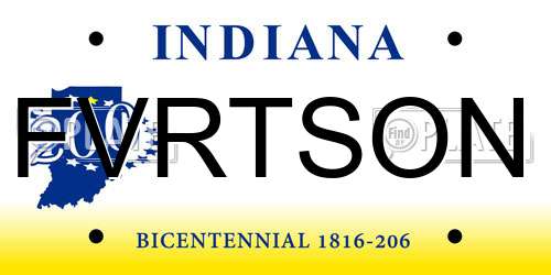 FVRTSON Indiana License Plate