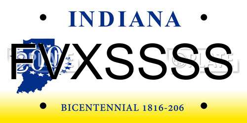 FVXSSSS Indiana License Plate