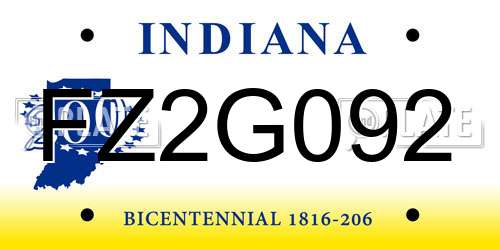 FZ2G092 Indiana License Plate