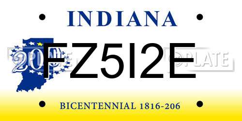 FZ5I2E Indiana License Plate