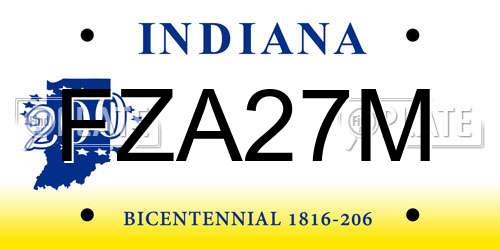 FZA27M Indiana License Plate