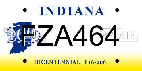 FZA464 Indiana License Plate