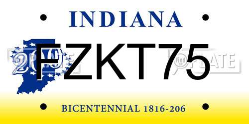 FZKT75 Indiana License Plate