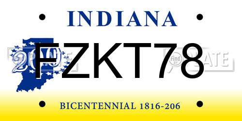 FZKT78 Indiana License Plate