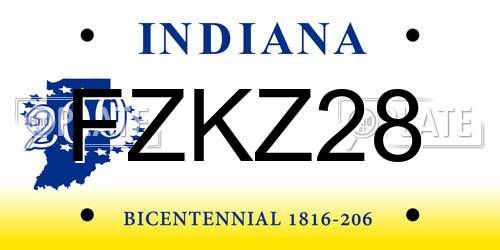 FZKZ28 Indiana License Plate
