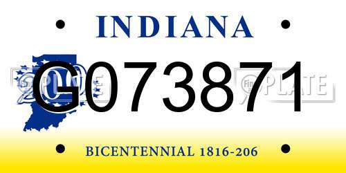 G073871 Indiana License Plate