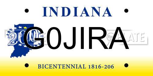 G0JIRA Indiana License Plate