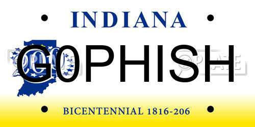 G0PHISH Indiana License Plate
