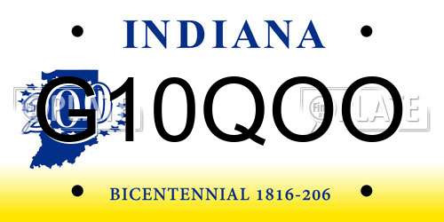 G10QOO Indiana License Plate