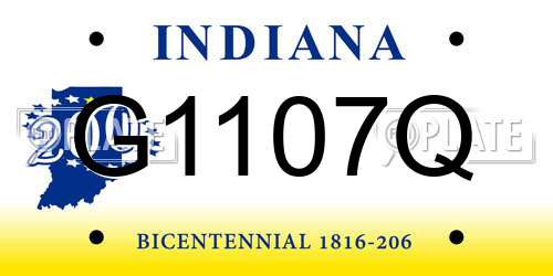 G1107Q Indiana License Plate