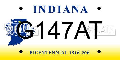 G147AT Indiana License Plate