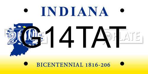 G14TAT Indiana License Plate