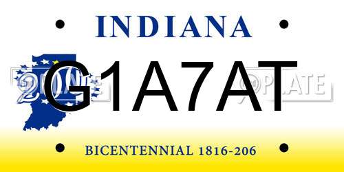 G1A7AT Indiana License Plate
