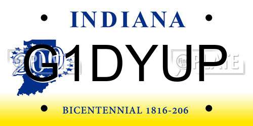 G1DYUP Indiana License Plate