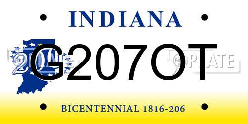 G207OT Indiana License Plate