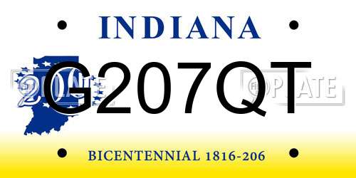 G207QT Indiana License Plate