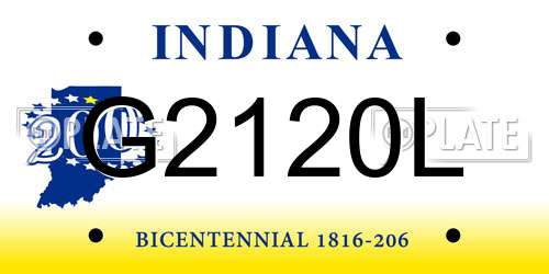 G2120L Indiana License Plate
