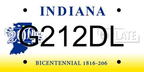 G212DL Indiana License Plate