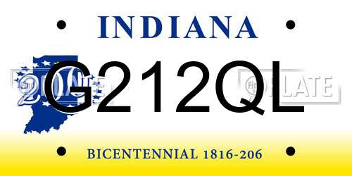 G212QL Indiana License Plate