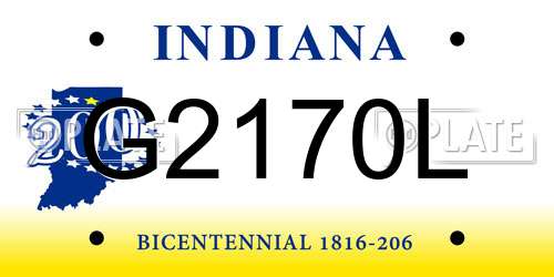 G2170L Indiana License Plate