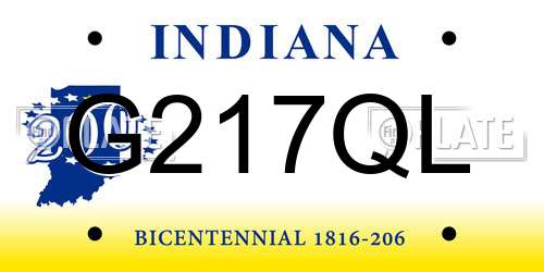 G217QL Indiana License Plate