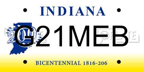 G21MEB Indiana License Plate
