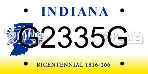 G2335G Indiana License Plate