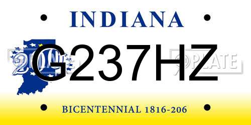 G237HZ Indiana License Plate