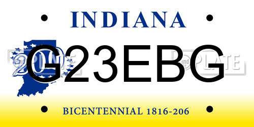 G23EBG Indiana License Plate