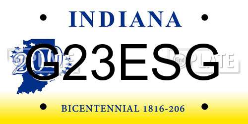 G23ESG Indiana License Plate