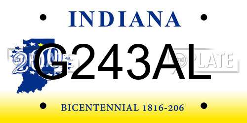 G243AL Indiana License Plate
