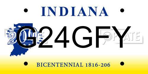G24GFY Indiana License Plate