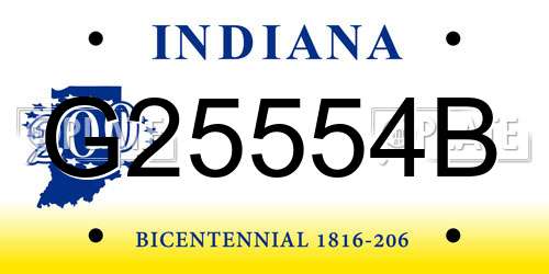 G25554B Indiana License Plate