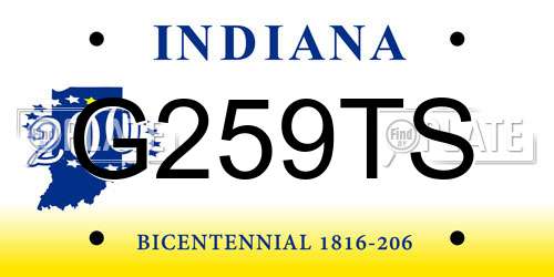 G259TS Indiana License Plate