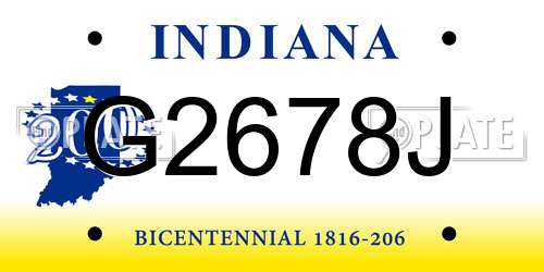 G2678J Indiana License Plate