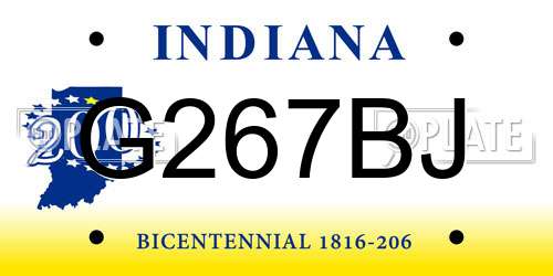 G267BJ Indiana License Plate