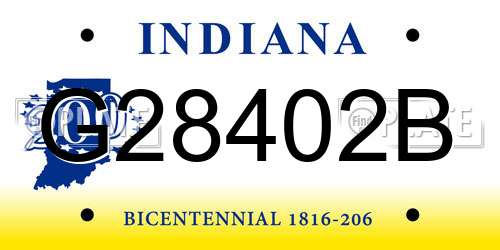 G28402B Indiana License Plate