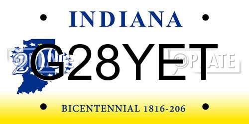 G28YET Indiana License Plate