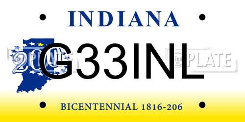G33INL Indiana License Plate