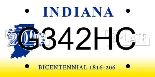 G342HC Indiana License Plate